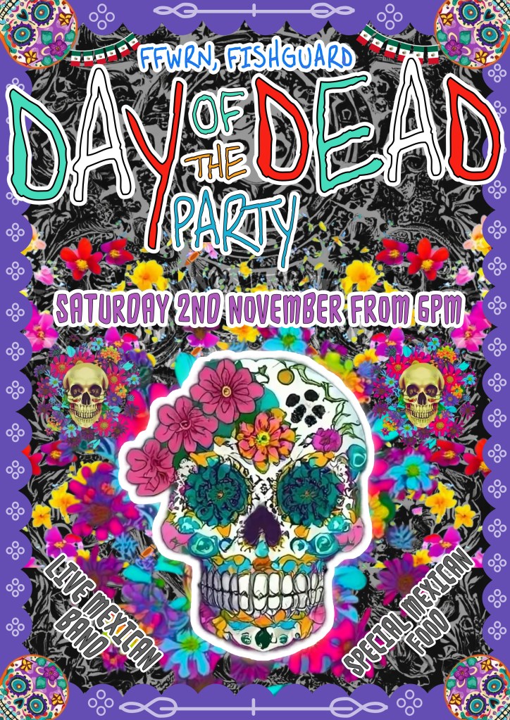 An A4 poster for a Day of the Dead party event - unused