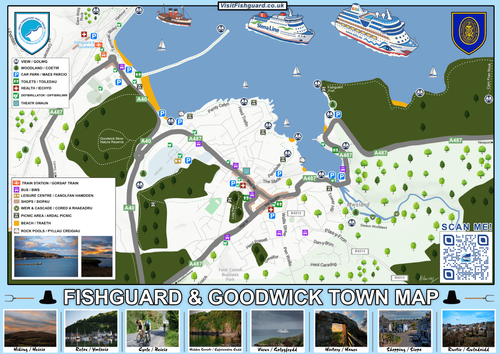 The map for the Fishguard & Goodwick Leaflet 